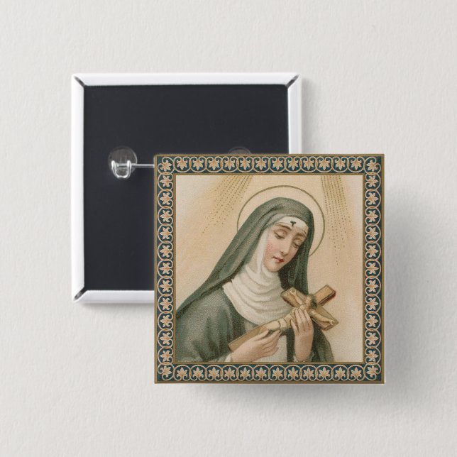 St. Rita of Cascia (M 015) Square 15 Cm Square Badge (Front & Back)
