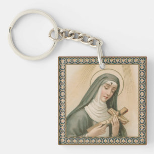 St. Rita of Cascia (M 015) Square Acrylic Key Ring