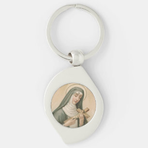 St. Rita of Cascia (M 015) Swirl Metal Key Ring