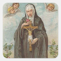 St. Rita of Cascia w/crucifix angels roses