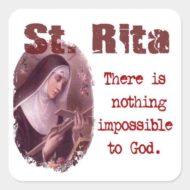 St. Rita Square Sticker (Front)