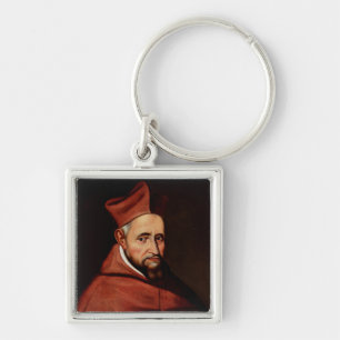 St. Robert Bellarmine Roman Library Art Key Ring