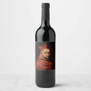 St. Robert Bellarmine Roman Library Art Wine Label