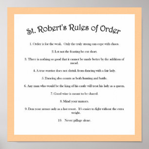 St. Robert's Rules of Order Poster