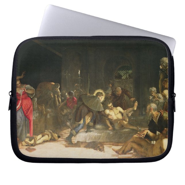 St. Roch Curing the Plague Laptop Sleeve (Front)