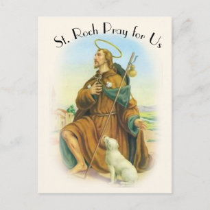 St. Roch Rocco Italian Patron Saint of Dogs Postcard