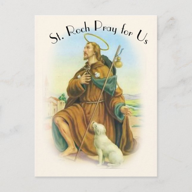 St. Roch Rocco Italian Patron Saint of Dogs Postcard (Front)