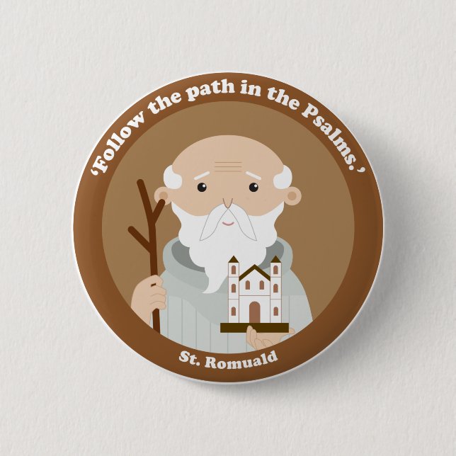 St. Romuald 6 Cm Round Badge (Front)
