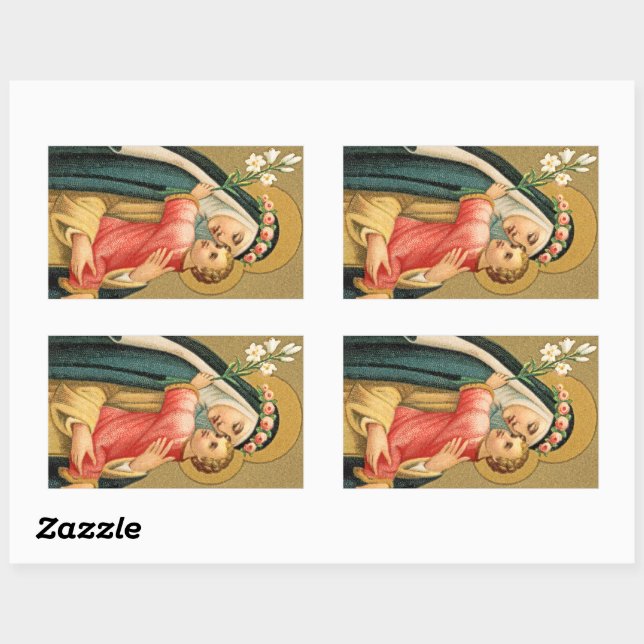 St. Rose of Lima and the Christ Child (M 023) Rectangular Sticker (Sheet)