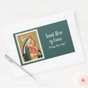 St. Rose of Lima and the Christ Child (M 023) Rectangular Sticker