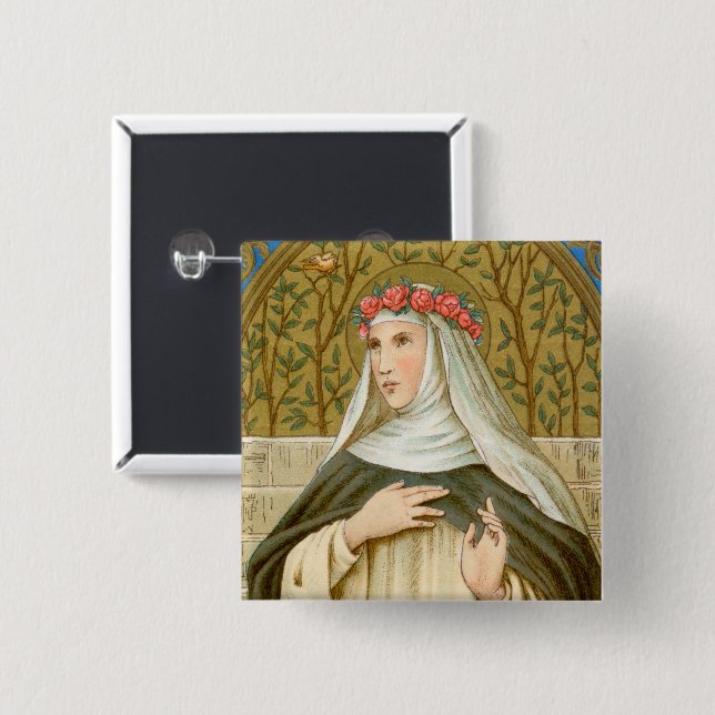 St. Rose of Lima (BK 020) 15 Cm Square Badge (Front & Back)