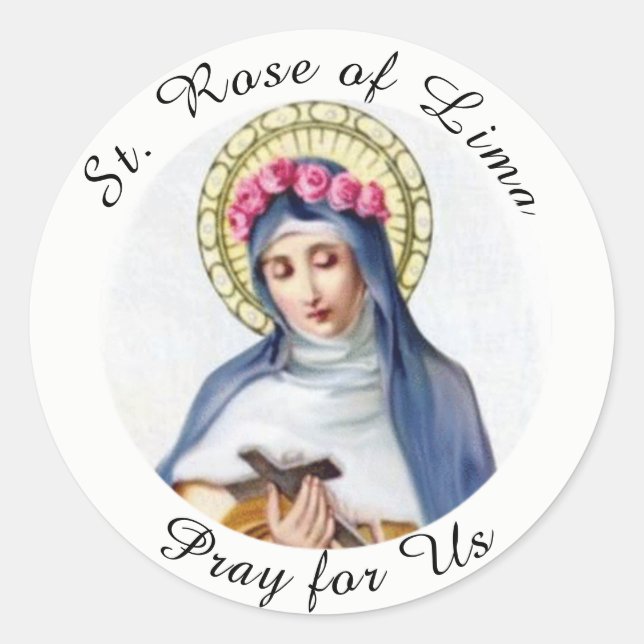 St. Rose of Lima Classic Round Sticker (Front)