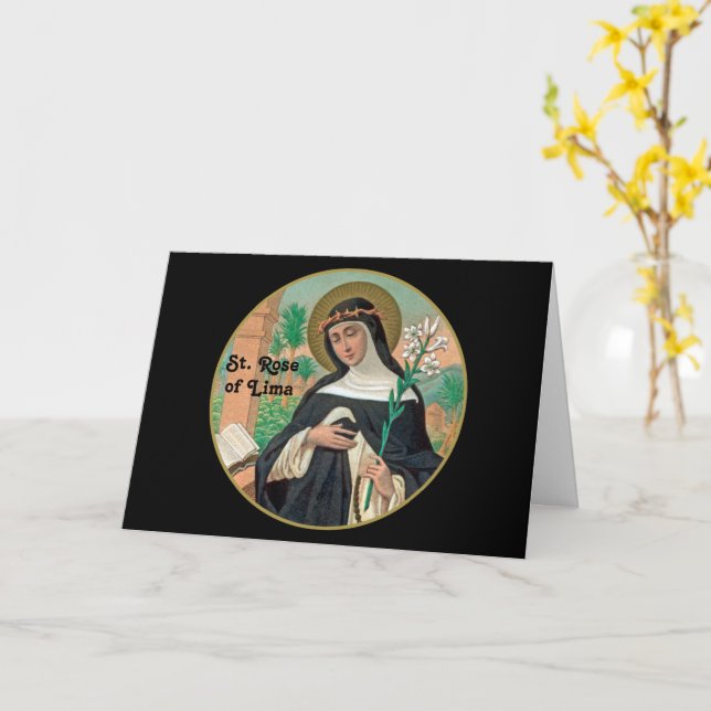 St. Rose of Lima (Detail; K 48) Card (Yellow Flower)