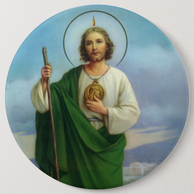 St. Saint Jude Apostle Catholic Green 6 Cm Round Badge (Front)