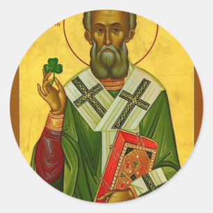 St Saint Patrick Portrait Classic Round Sticker