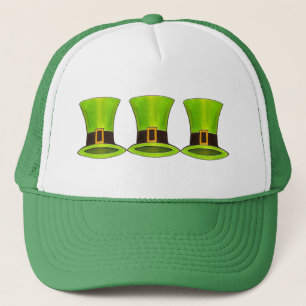 St. Saint Patrick's Day Green Leprechaun Tophat Trucker Hat