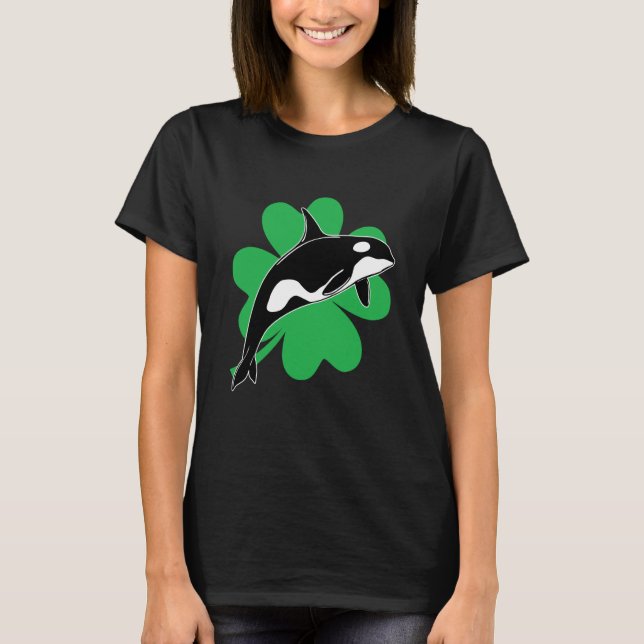 St Saint Patrick's Day Whale Orcas Men Women Kids T-Shirt (Front)
