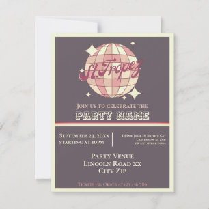St Saint Tropez themed summer party celebration Invitation