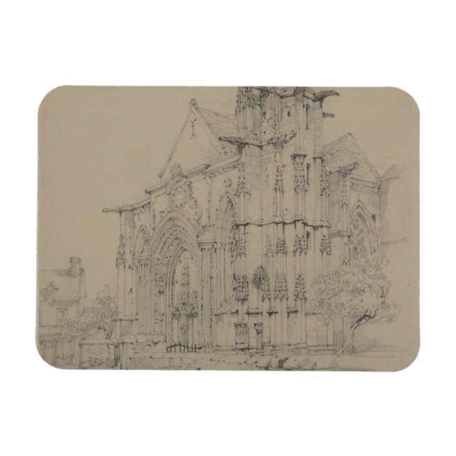 St. Sauveur, Dives, Normandy, c.1821 Magnet (Horizontal)