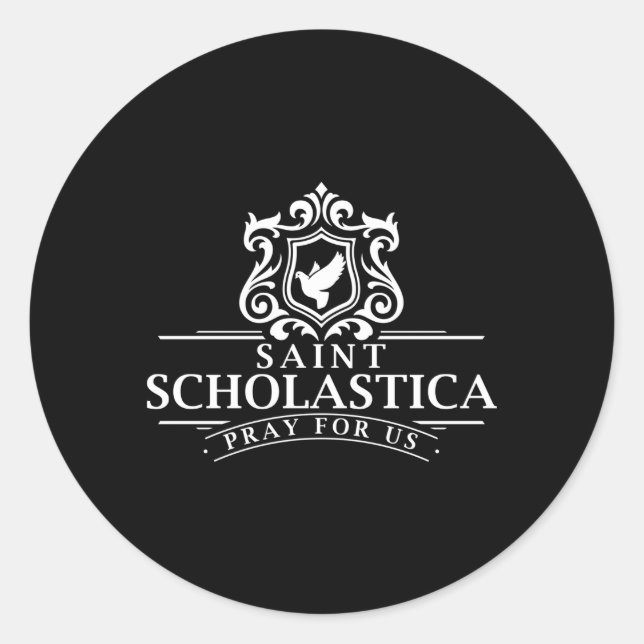 St Scholastica Benedict Catholic Saints Benedictin Classic Round Sticker (Front)