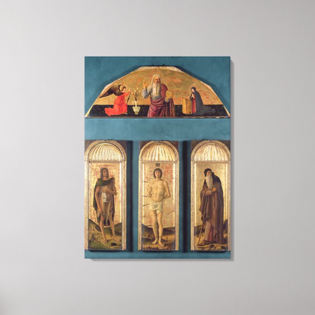 St.Sebastian between St. John the Baptist and St. Canvas Print (Front)