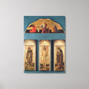 St.Sebastian between St. John the Baptist and St. Canvas Print