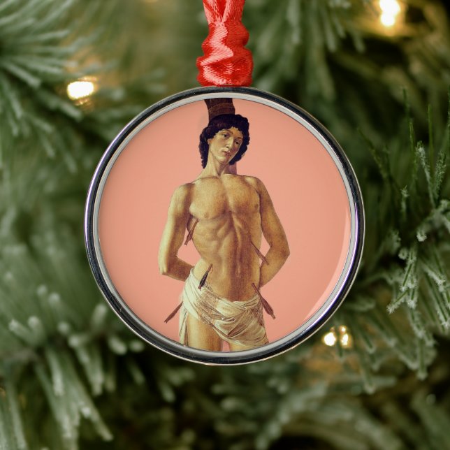 St. Sebastian by Boticelli, recontextualized Metal Tree Decoration (Tree)