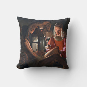 St. Sebastian Embraced by Irene, La Tour Cushion