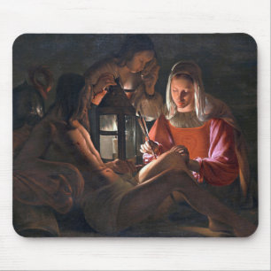 St. Sebastian Embraced by Irene, La Tour Mouse Mat