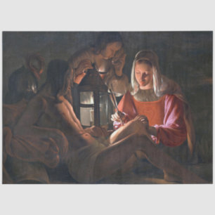 St. Sebastian Embraced by Irene, La Tour Tissue Paper