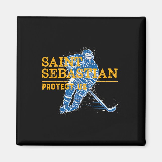 St Sebastian Hockey Patron Saint Of Sports Athlete Magnet (Front)