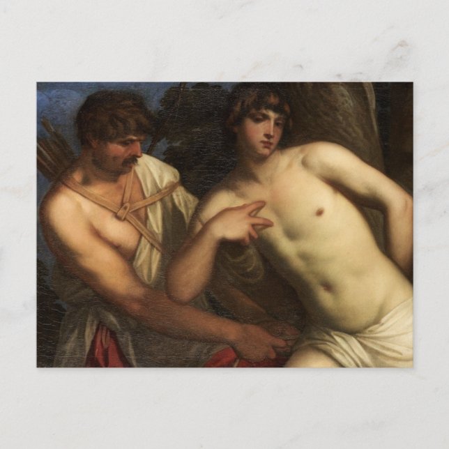 St. Sebastian is Bound Postcard (Front)