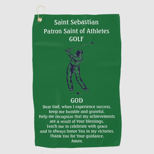 St. Sebastian Patron St of Athletes Golf Catholic Golf Towel (Front)