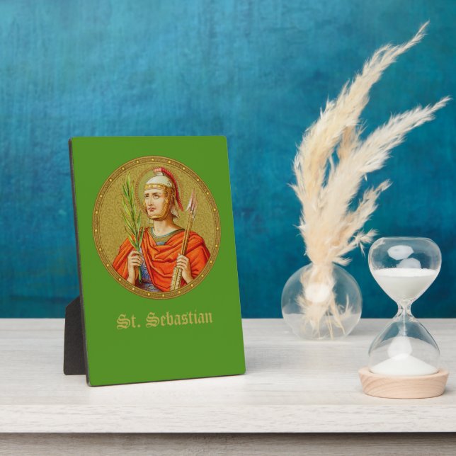 St. Sebastian (SNV 24) (Round Image) 5"x7" Plaque (Side)