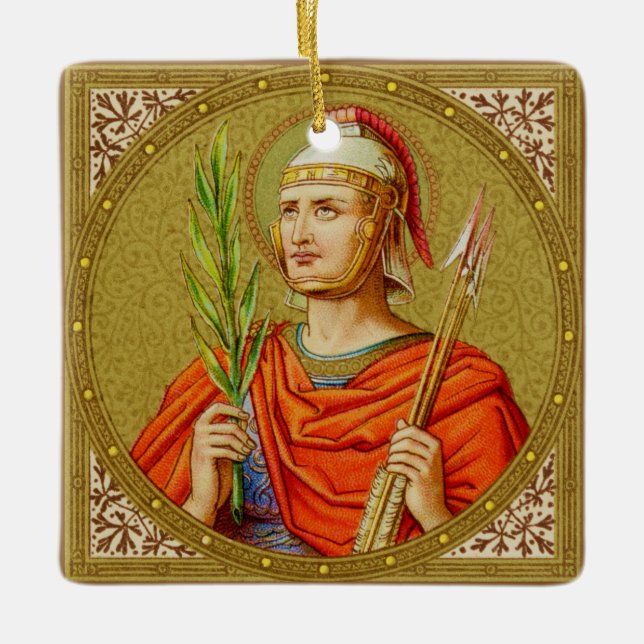 St. Sebastian (SNV 24) Square Ceramic Ornament (Front)