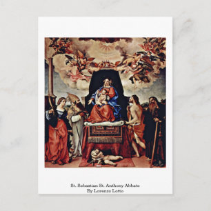 St. Sebastian St. Anthony Abbate By Lorenzo Lotto Postcard