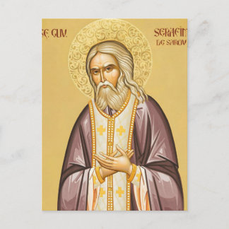 St. Seraphim of Sarov Orthodox Christian Icon Postcard