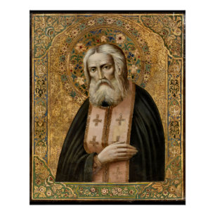 St. Seraphim of Sarov Orthodox Christian Icon Poster