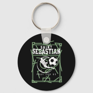 St Sestian Patron Saint Of Athletes Soccer Ll Foot Key Ring
