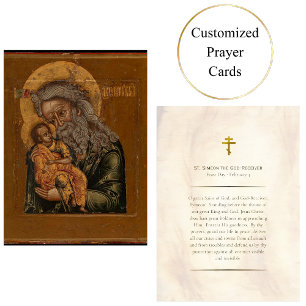 St. Simeon the God-Receiver Orthodox Prayer Card  