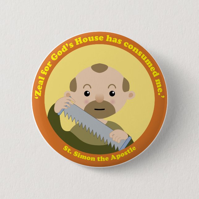St. Simon the Apostle 6 Cm Round Badge (Front)