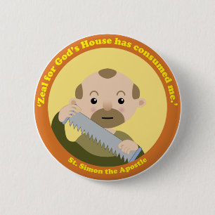 St. Simon the Apostle 6 Cm Round Badge