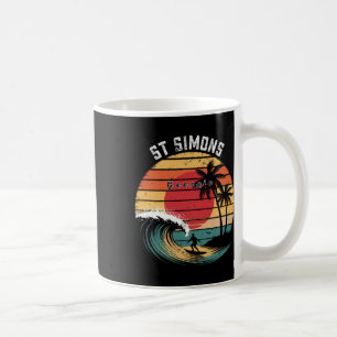 St Simons Beach Georgia Beach Surfing Coffee Mug