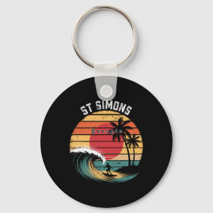 St Simons Beach Georgia Beach Surfing Key Ring