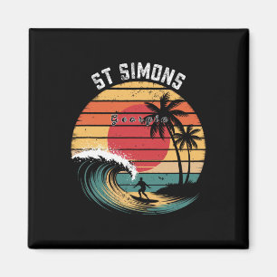 St Simons Beach Georgia Beach Surfing Magnet