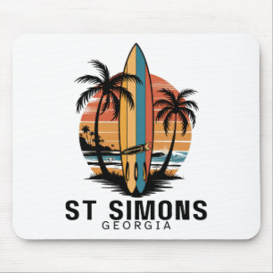 St Simons Beach Georgia Surfing Surfer _1 Mouse Mat