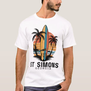 St Simons Beach Georgia Surfing Surfer _1 T-Shirt
