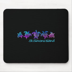 St. Simons Island Beach Design Tribal Turtle Gift Mouse Mat