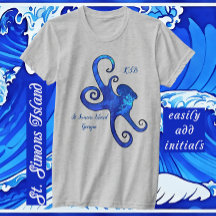 St. Simons Island GA Brilliant Blue Octopus