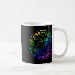 St. Simons Island Georgia Rainbow Palm Tree Beach Coffee Mug